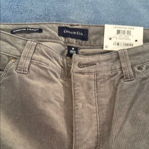 Charter Club Gray Straight Leg Pants Corduroy Elegance